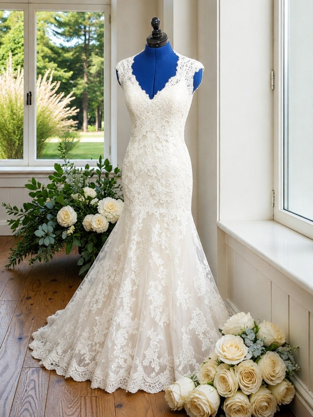 Maggie Sottero Ivory Lace Mermaid Wedding Gown